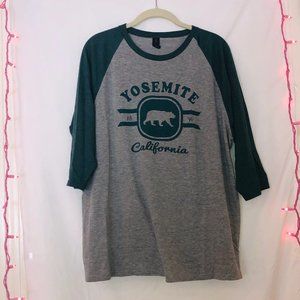 Yosemite California Baseball Tee